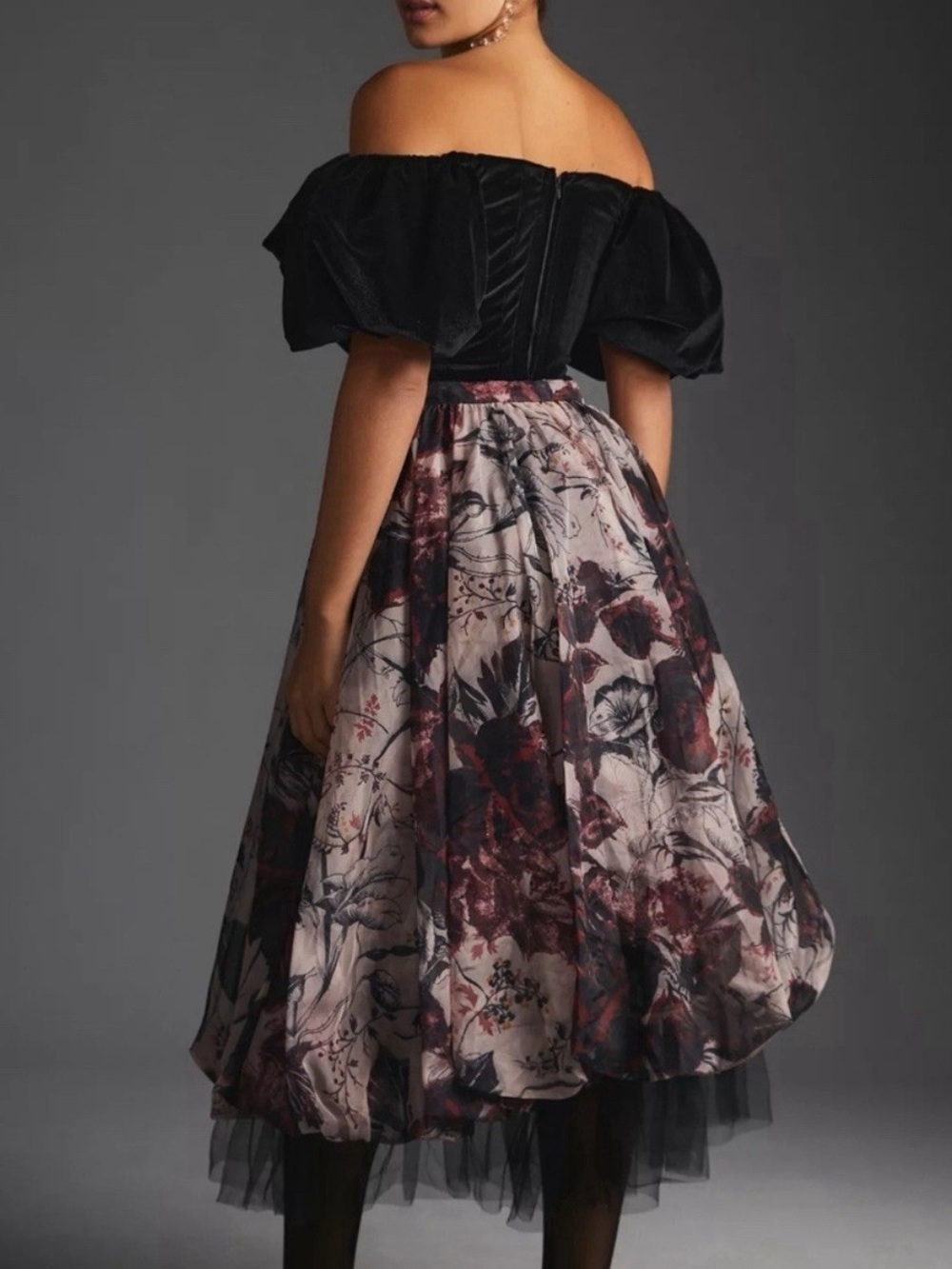 Anthropologie Floral Midi Skirt